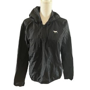 VICTORIAS SECRET PINK BLACK WINDBREAKER JACKET